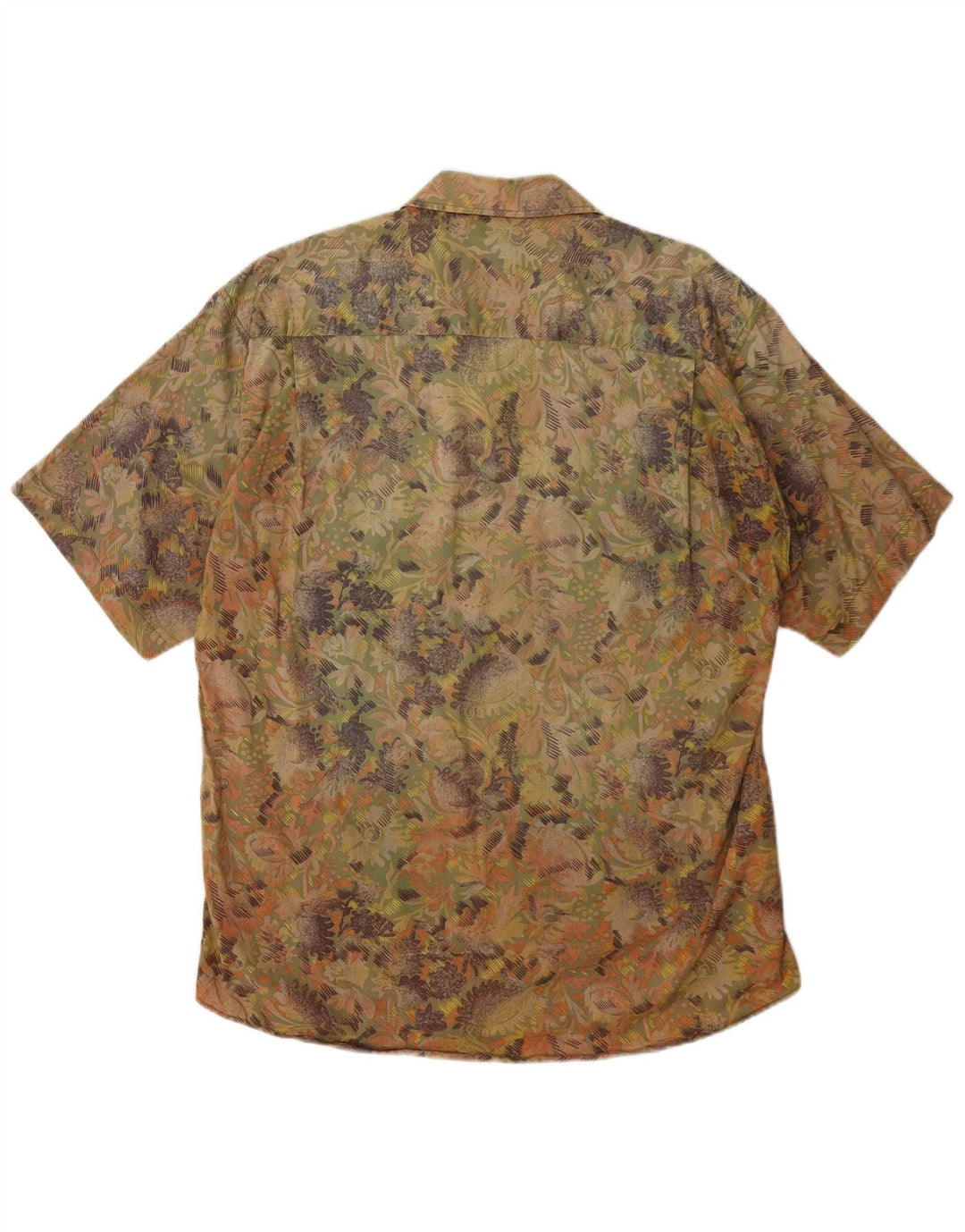 Vintage Mens Short Sleeve Shirt Large Multicoloured Paisley Cotton