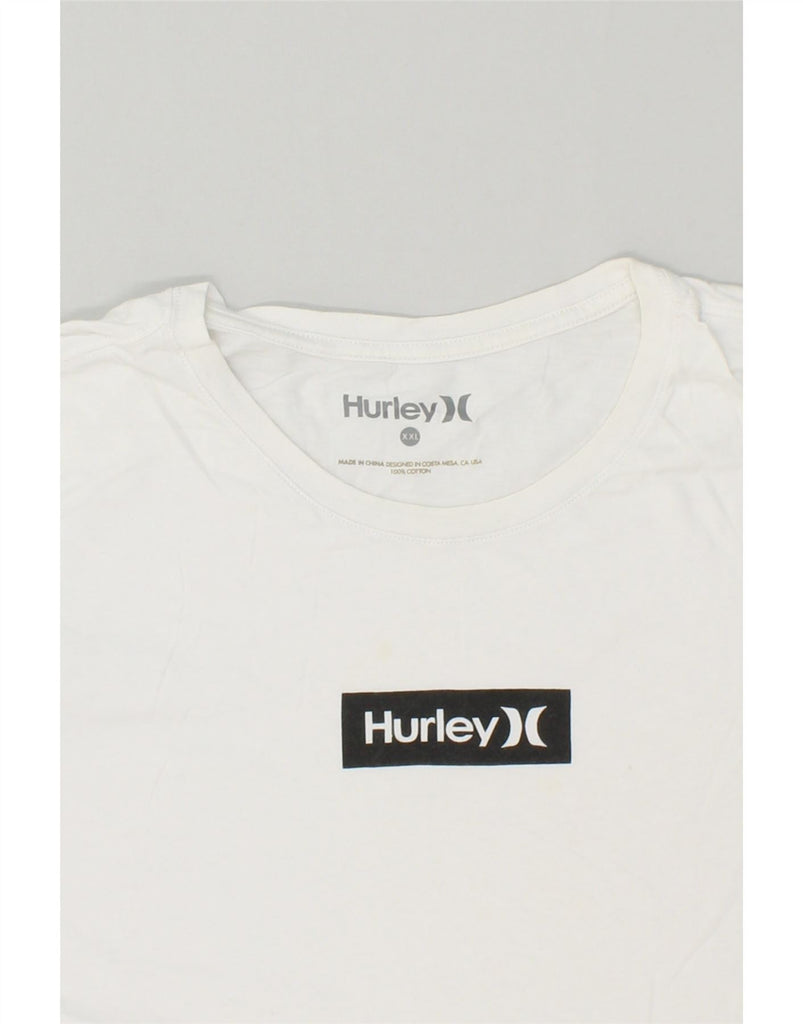 HURLEY Mens Graphic T-Shirt Top 2XL White Cotton | Vintage Hurley | Thrift | Second-Hand Hurley | Used Clothing | Messina Hembry 