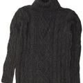 Eddie Bauer Womens Roll Neck Jumper Sweater UK 16 Large Grey Wool