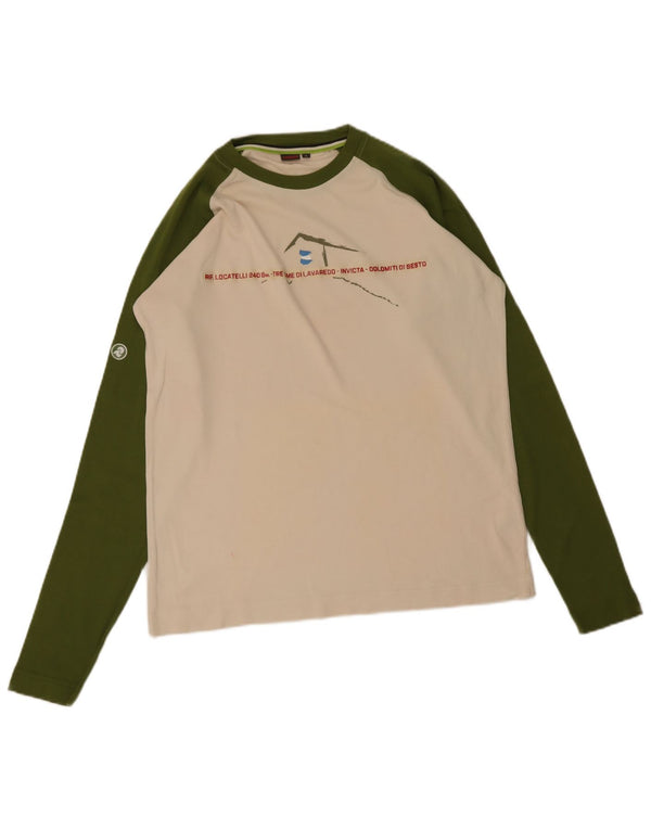 Invicta Mens Graphic Top Long Sleeve Large White Colourblock Cotton