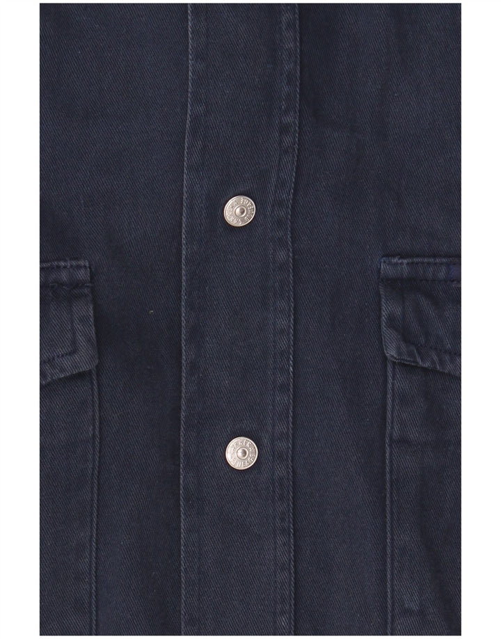 Carrera Mens Shirt Size 39/40 Medium Navy Blue Cotton