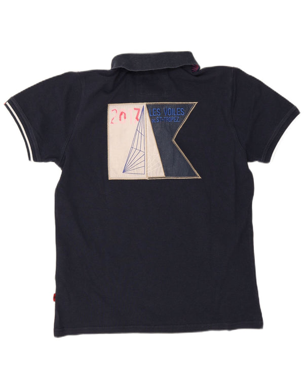 Kappa Mens Les Voiles de Saint Tropez Graphic Polo Shirt Medium Navy Blue
