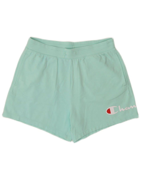 Champion Womens Graphic Sport Shorts UK 10 Small  Turquoise