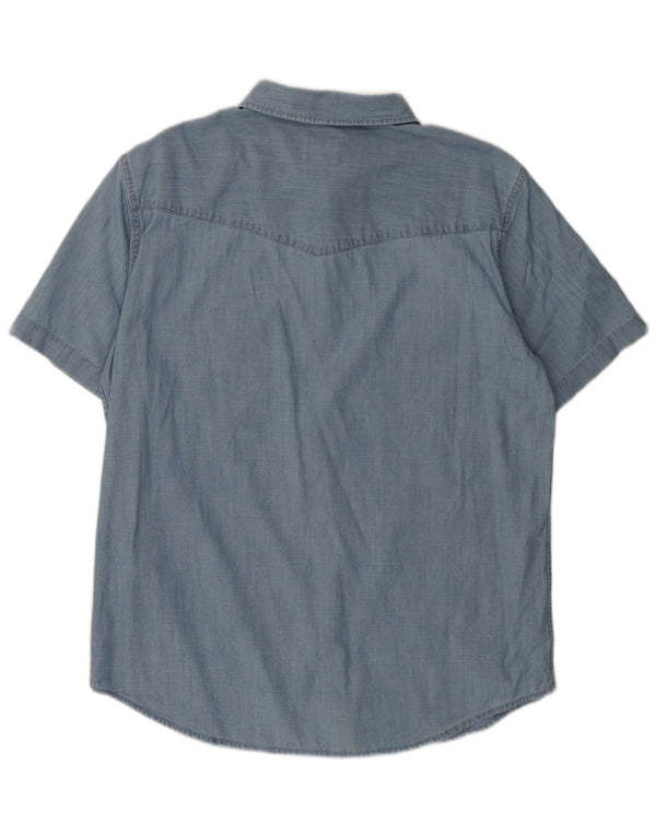Levi's Mens Short Sleeve Relaxed Fit Denim Shirt Medium Blue Cotton