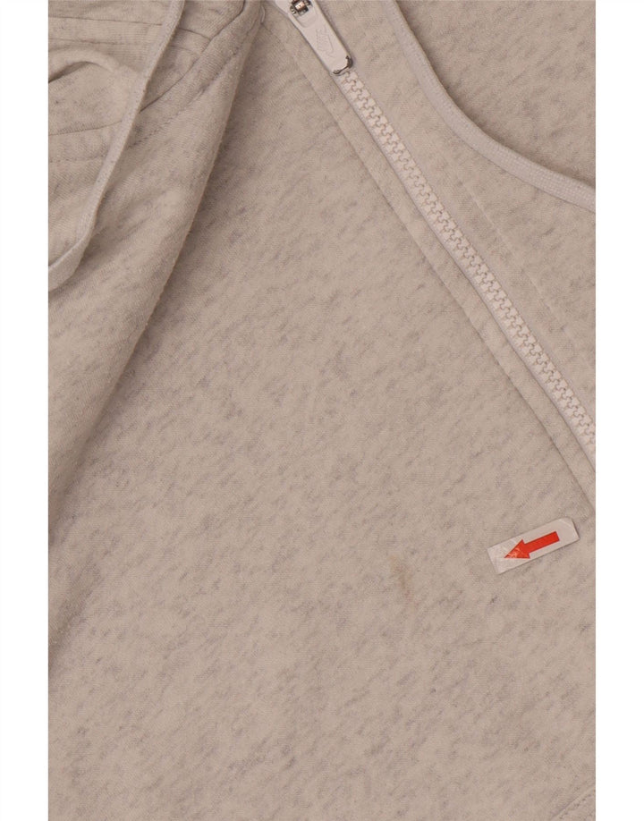 NIKE Mens Zip Hoodie Sweater Large Grey Flecked Cotton