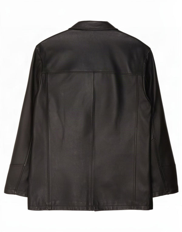 Vintage Mens Leather Jacket IT 48 Medium Black