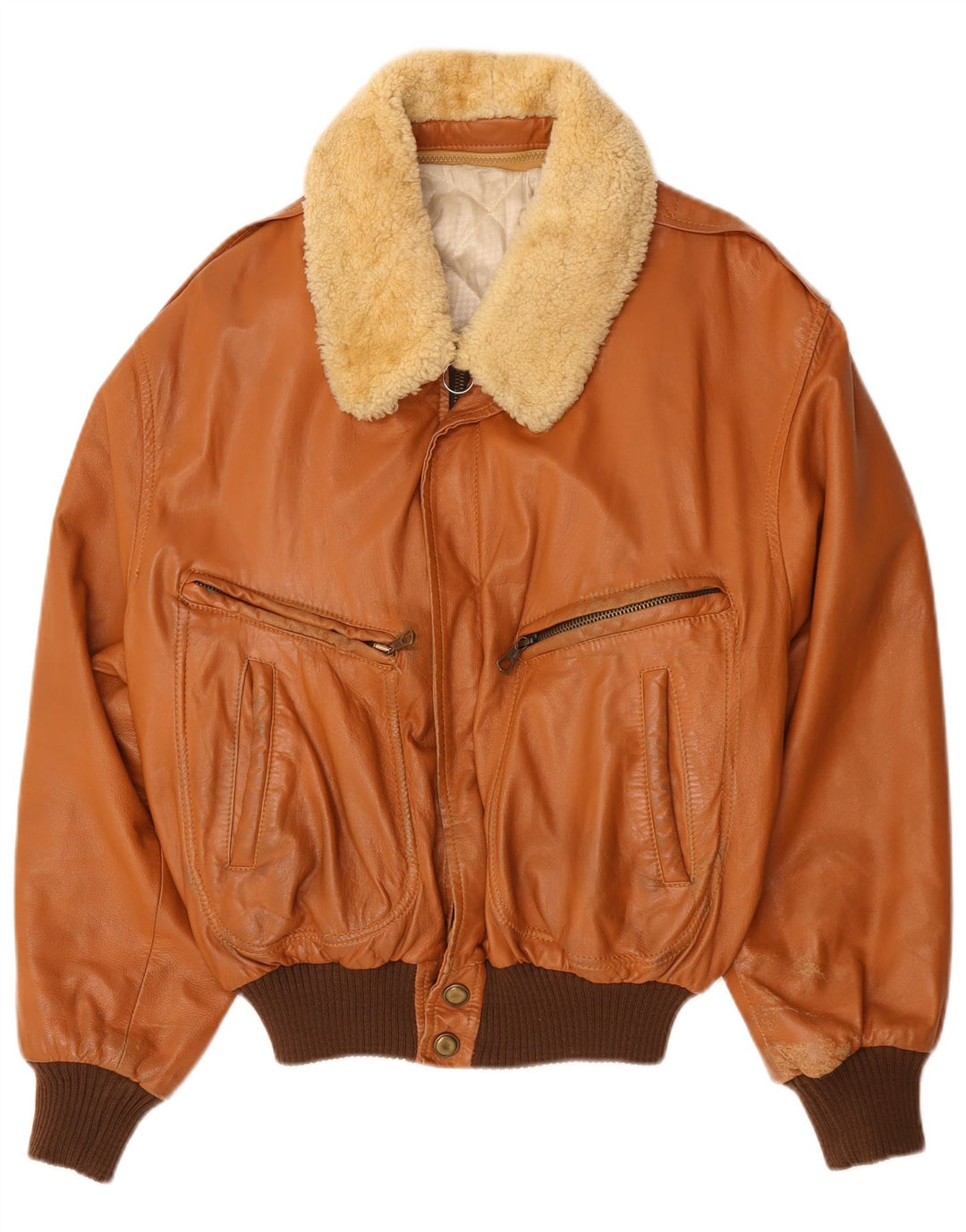Vintage Mens Leather Jacket UK 40 Large Brown