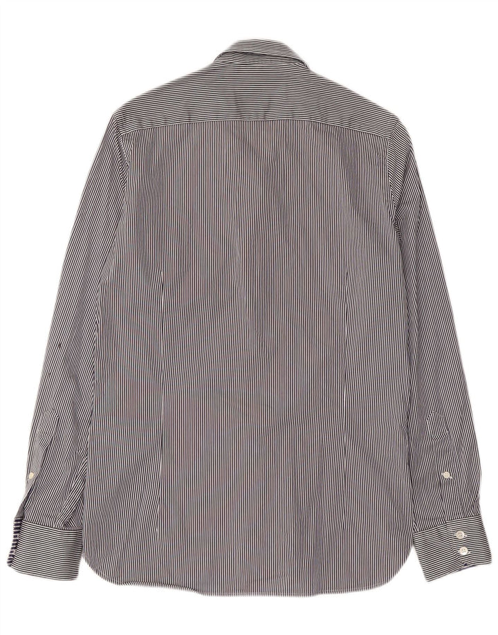 Ted Baker Mens Shirt Size 2 Small Navy Blue Striped Cotton