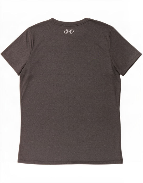 Under Armour Womens T-Shirt Top UK 14 Medium Grey Polyester