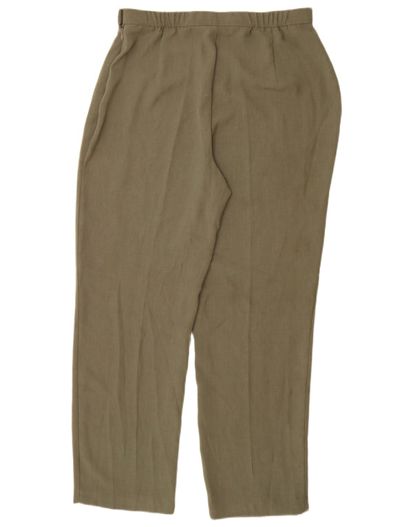 Marks & Spencer Womens High Waist Casual Trousers UK 16 Large W32 L30 Green