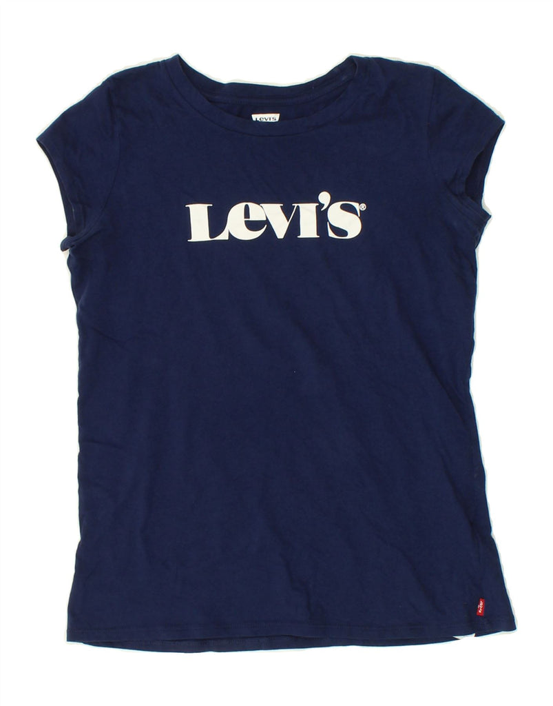 LEVI'S Girls Graphic T-Shirt Top 15-16 Years Navy Blue Cotton | Vintage Levi's | Thrift | Second-Hand Levi's | Used Clothing | Messina Hembry 