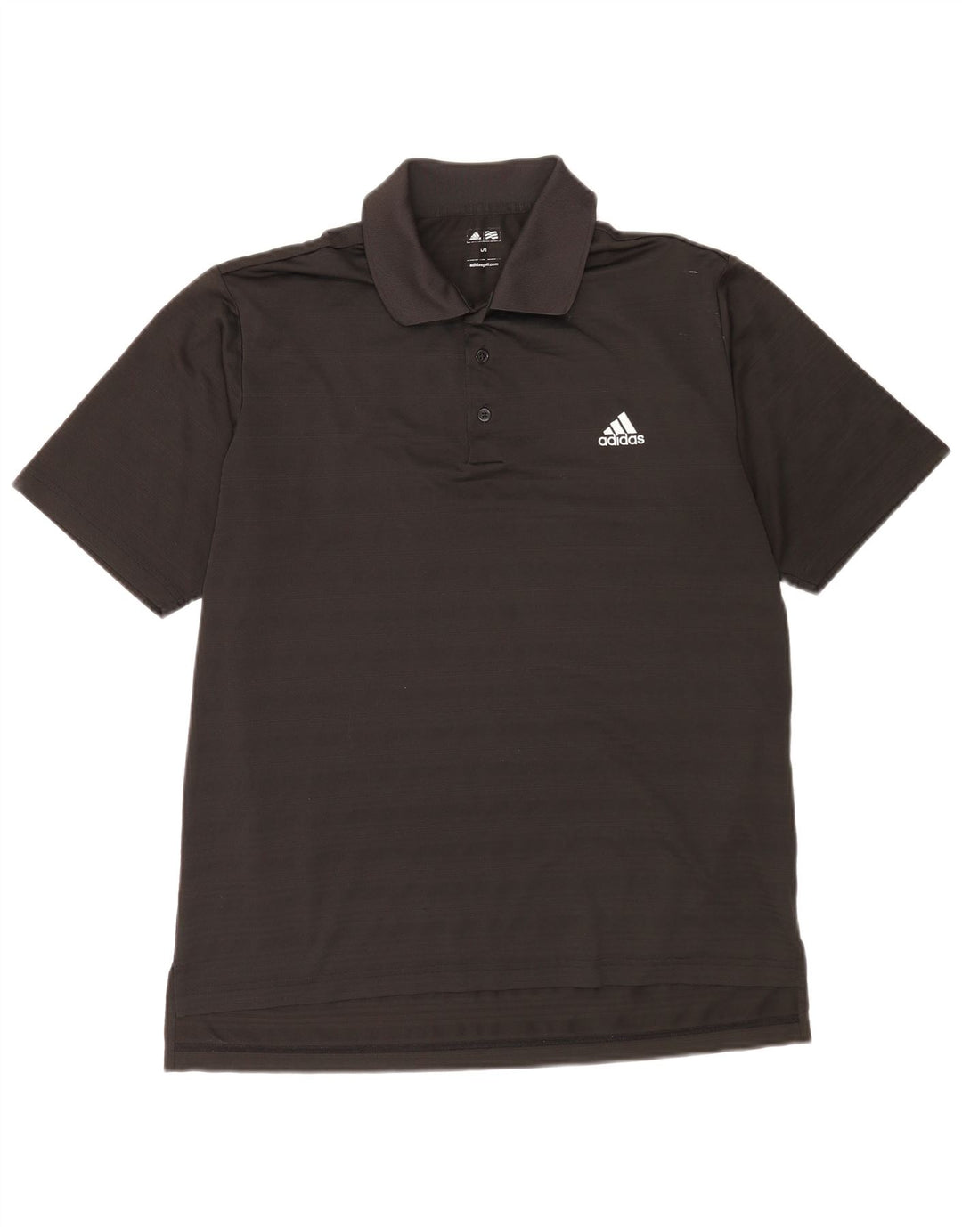 Adidas Mens Polo Shirt Large Black Striped Polyester