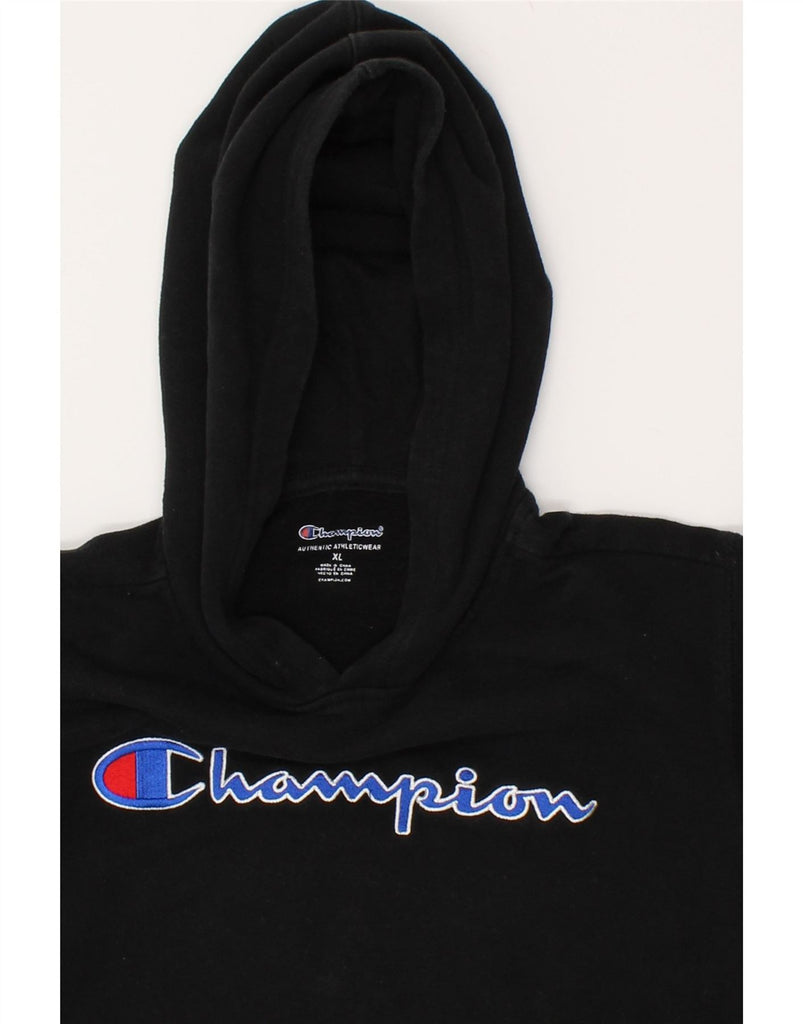 CHAMPION Boys Graphic Hoodie Jumper 15-16 Years XL  Black Cotton Vintage Champion and Second-Hand Champion from Messina Hembry 