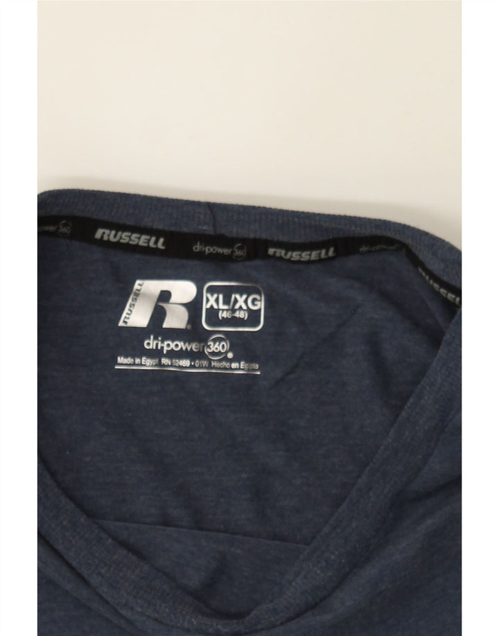 RUSSELL ATHLETIC Mens T-Shirt Top XL Navy Blue Polyester Vintage Russell Athletic and Second-Hand Russell Athletic from Messina Hembry 