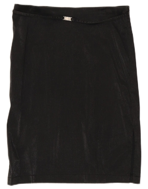 Ferre Womens Straight Skirt IT 46 Large W32 Black Cotton