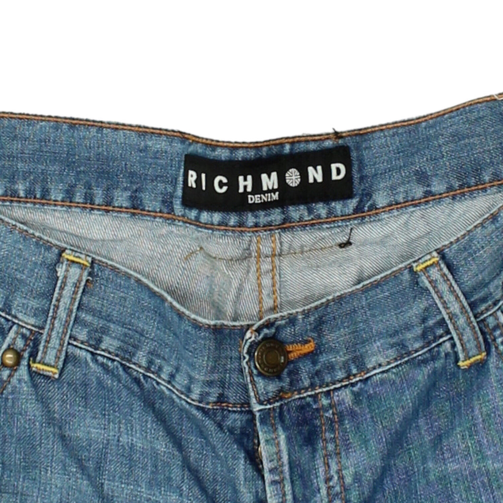 Richmond Mens Blue Straight Leg Jeans | Vintage High End Designer Denim VTG | Vintage Messina Hembry | Thrift | Second-Hand Messina Hembry | Used Clothing | Messina Hembry 