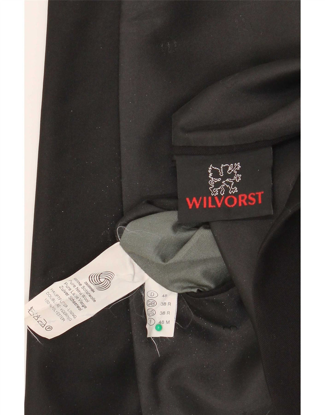 Wilvorst Mens 1 Button Blazer Jacket UK 38 Medium Black New Wool