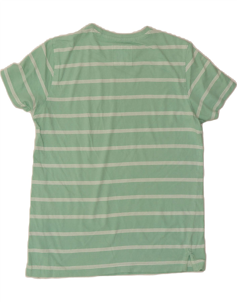 CREW CLOTHING Mens T-Shirt Top Medium Green Striped Cotton Vintage Crew Clothing and Second-Hand Crew Clothing from Messina Hembry 