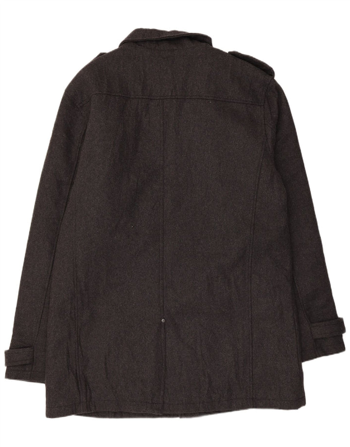 Blend Mens Military Overcoat UK 44 2XL Grey Wool