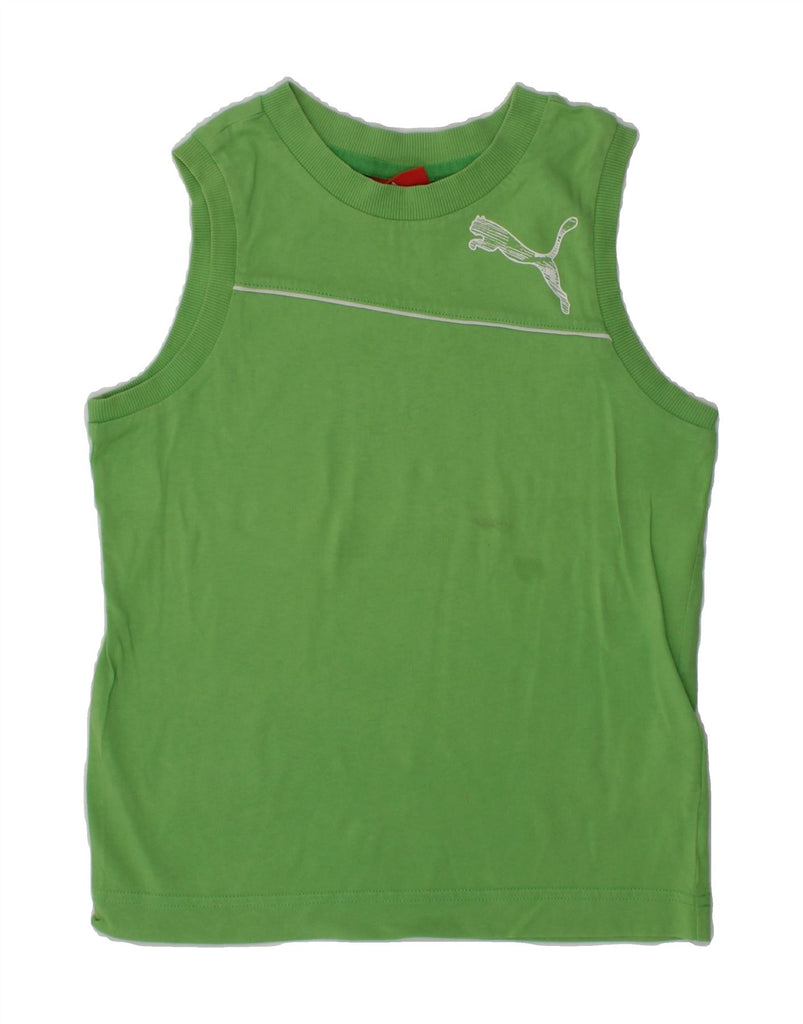 PUMA Boys Vest Top 7-8 Years Green Cotton | Vintage Puma | Thrift | Second-Hand Puma | Used Clothing | Messina Hembry 