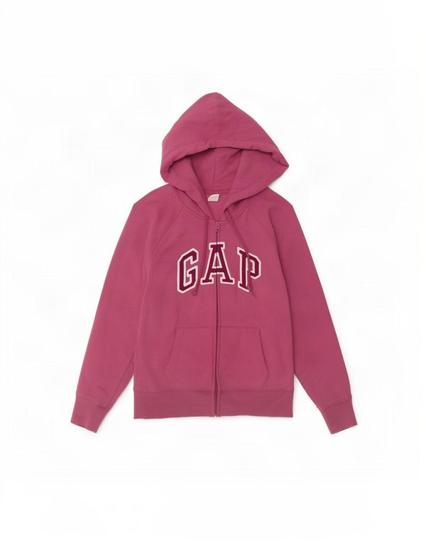 Gap Womens Graphic Zip Hoodie Sweater UK 10 Small Pink Cotton