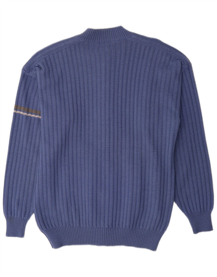 Vintage Mens Cardigan Sweater Large Blue