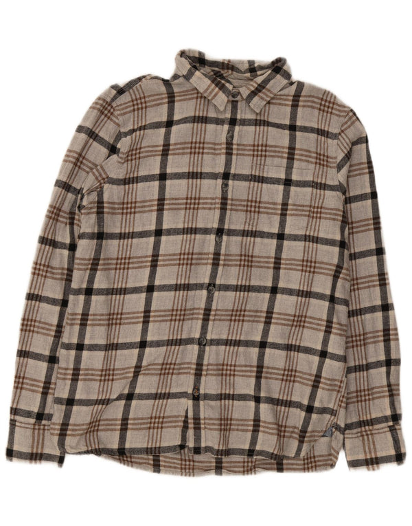 Fat Face Mens Regular Fit Flannel Shirt Large Grey Plaid Cotton