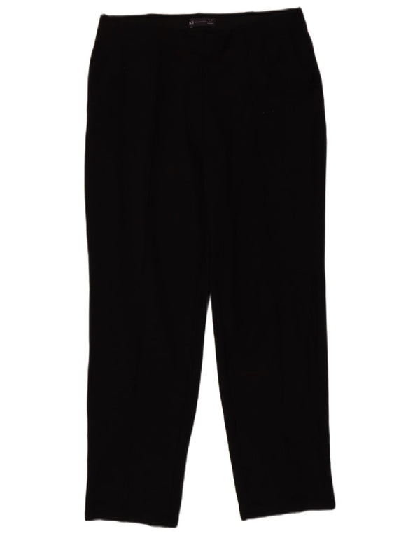 Marks & Spencer Womens Straight Chino Trousers UK 14 Large W34 L27 Black