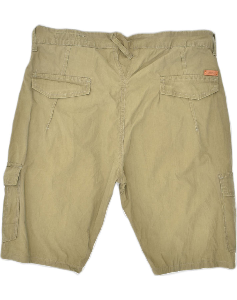 LIU JO Mens Cargo Shorts IT 50 Large W34  Beige Cotton | Vintage Liu Jo | Thrift | Second-Hand Liu Jo | Used Clothing | Messina Hembry 