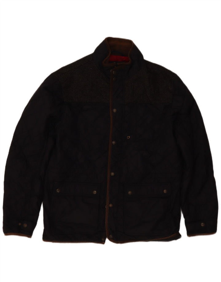 Blue Harbour Mens Quilted Jacket UK 40 Large Navy Blue Colourblock