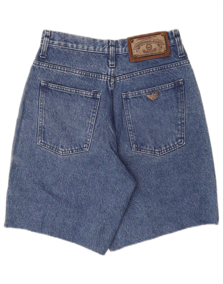 ARMANI Womens High Waist Denim Shorts W29 Medium Blue Cotton