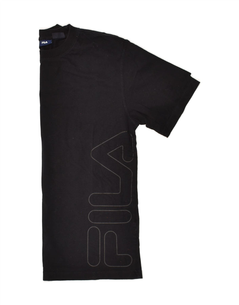 FILA Mens Graphic T-Shirt Top Large Black Cotton | Vintage Fila | Thrift | Second-Hand Fila | Used Clothing | Messina Hembry 