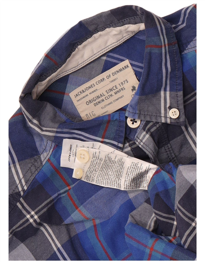 Jack & Jones Boys Flannel Shirt 11-12 Years Blue Check Cotton