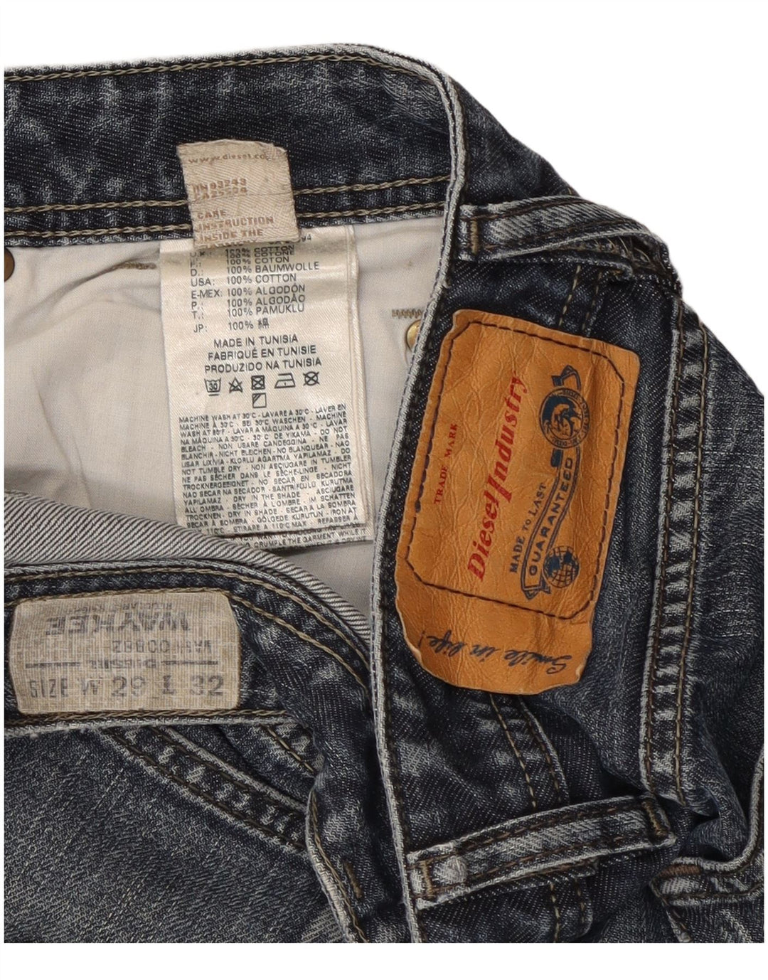 Diesel Mens Waykee Regular Straight Jeans W29 L32 Blue Cotton