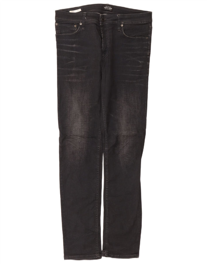 Jack & Jones Mens Tim Slim Jeans W33 L34 Grey Cotton