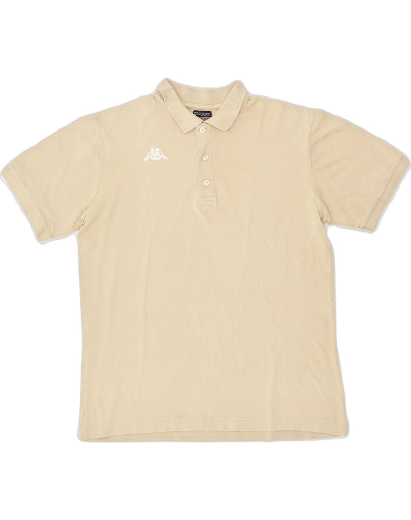 KAPPA Mens Polo Shirt Large Beige Cotton | Vintage Kappa | Thrift | Second-Hand Kappa | Used Clothing | Messina Hembry 