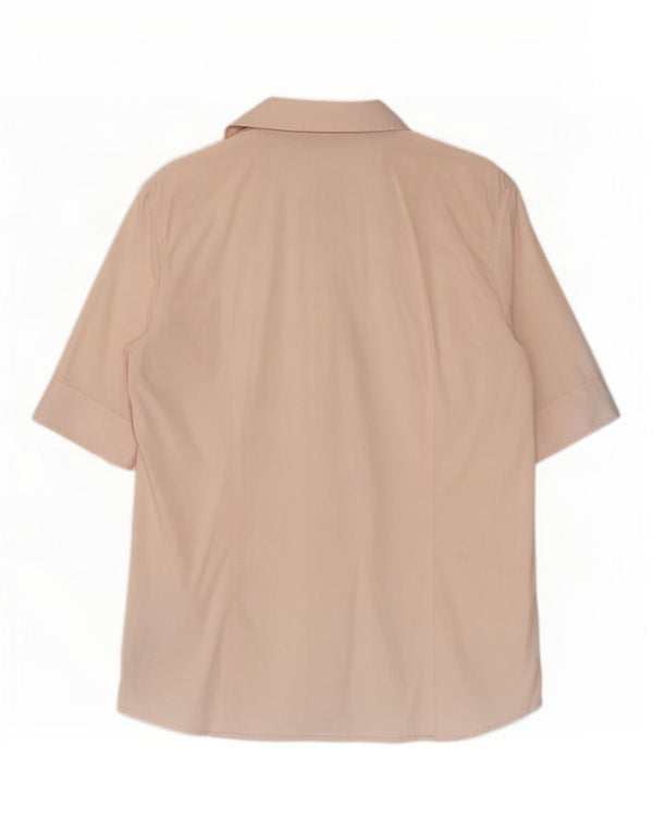 Burberry Womens Short Sleeve Shirt UK 14 Medium Pink Cotton