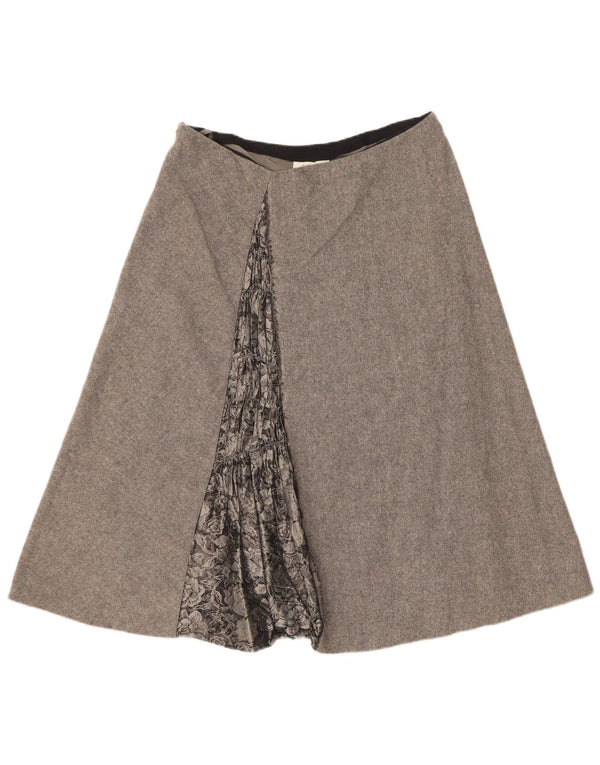 Dkny Womens A-Line Skirt US 10 Large W32 Grey Wool