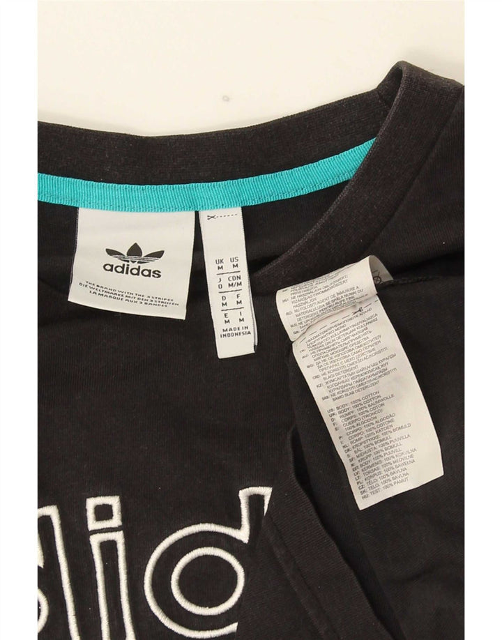 Adidas Mens Graphic T-Shirt Top Medium Black Cotton
