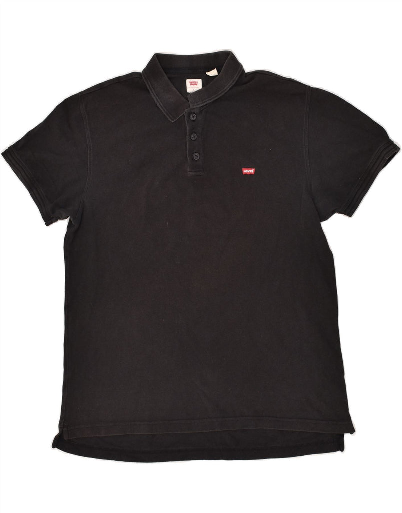 LEVI'S Mens Polo Shirt Large Black Cotton | Vintage Levi's | Thrift | Second-Hand Levi's | Used Clothing | Messina Hembry 