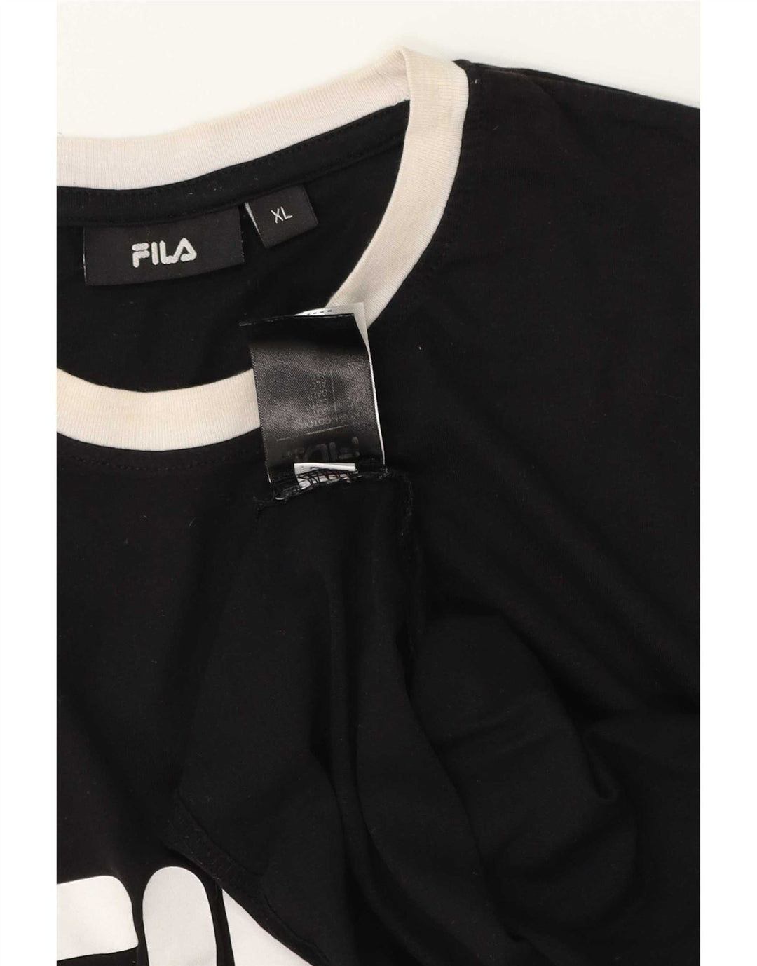 Fila Mens Graphic T-Shirt Top XL Black Cotton