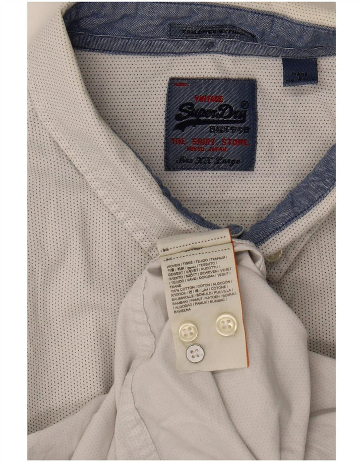 Superdry Mens Shirt 2XL Grey Spotted Cotton