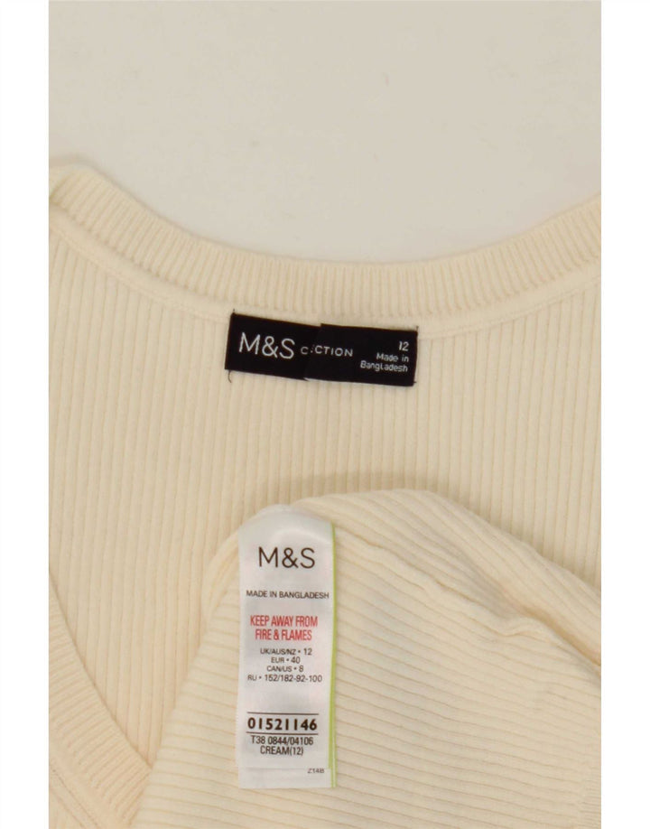 Marks & Spencer Womens Vest Top UK 12 Medium Beige Viscose