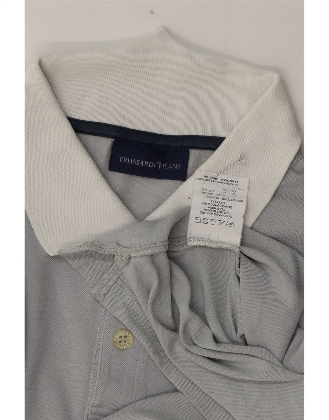 Trussardi Mens Polo Shirt XL Grey Cotton