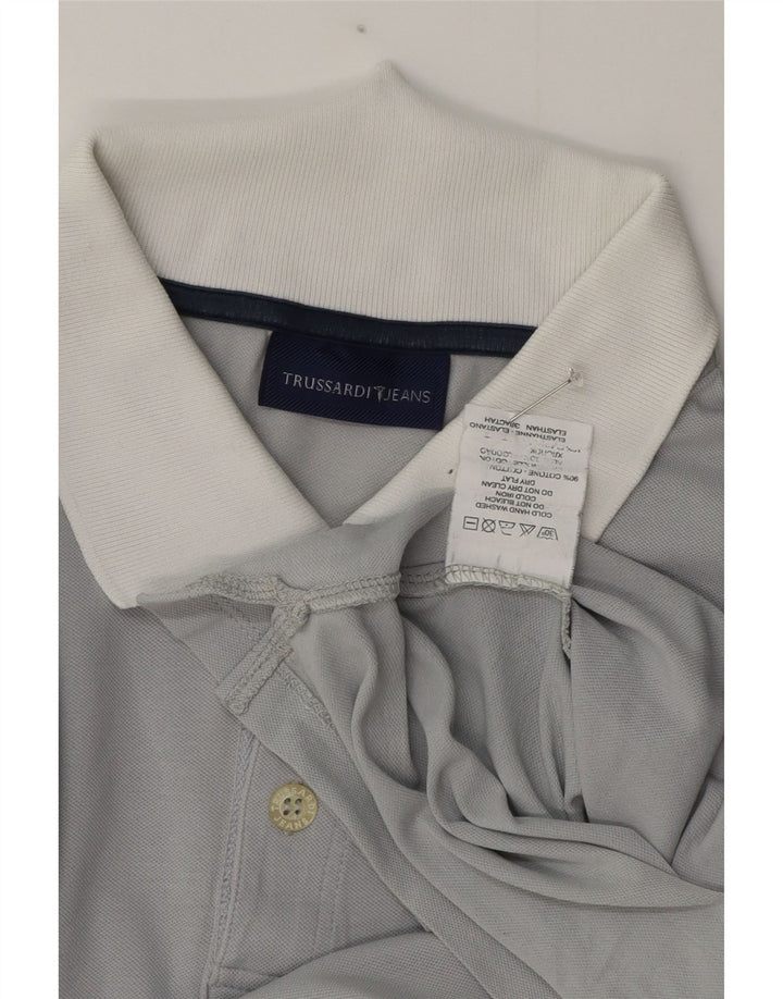 Trussardi Mens Polo Shirt XL Grey Cotton