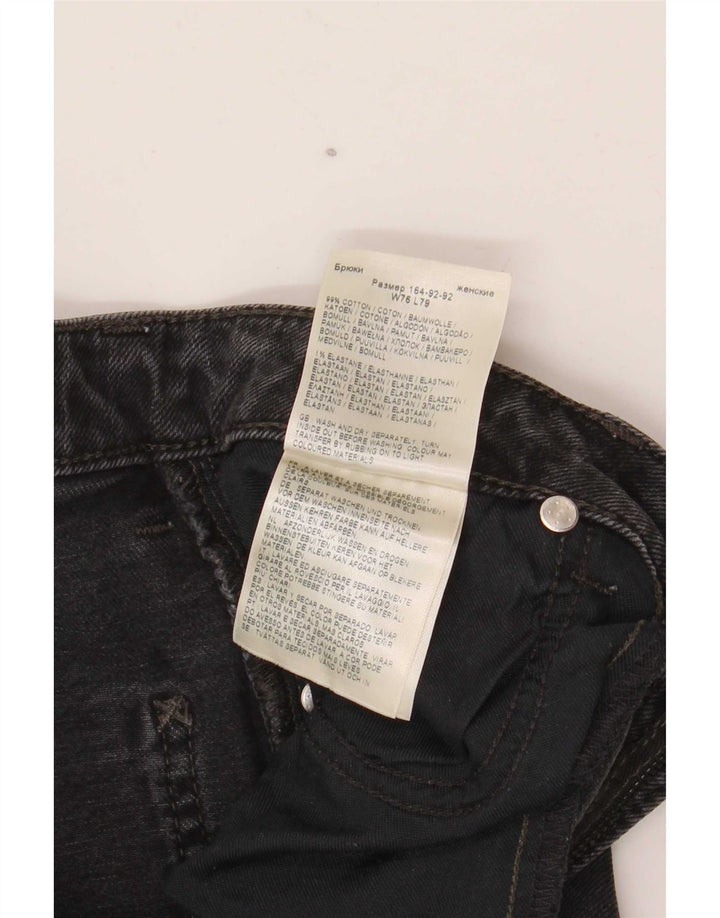 Lee Womens High Waist Flared Jeans W30 L28 Black Cotton