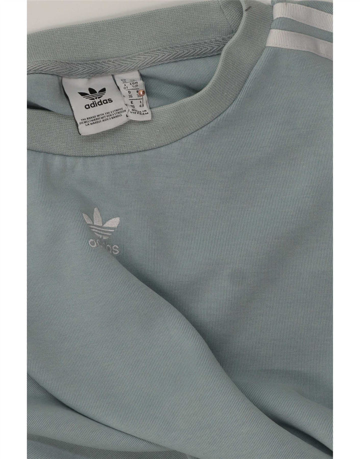 Adidas Womens Sweatshirt Jumper UK 10 Small Blue