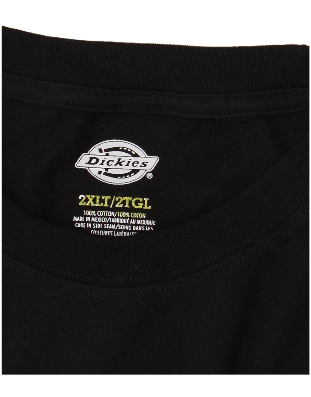 Dickies Mens Top Long Sleeve 2XL Black Cotton