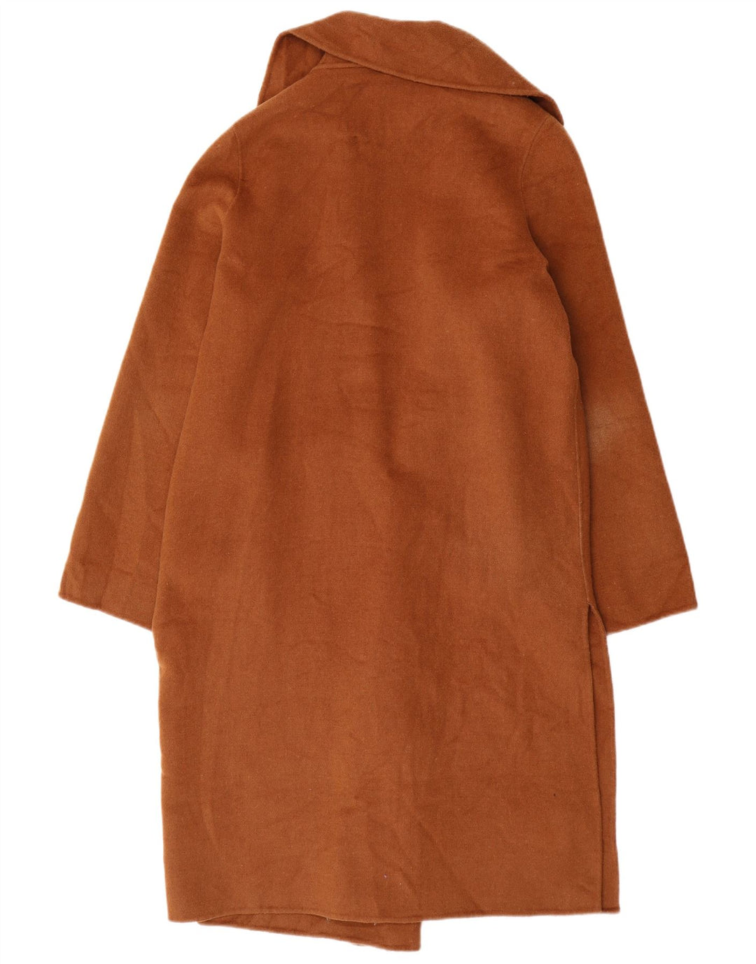 Zara Womens Oversized Open Overcoat UK 6 XS Brown Wool