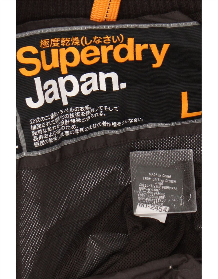 Superdry Womens Rain Jacket UK 14 Large Black Nylon